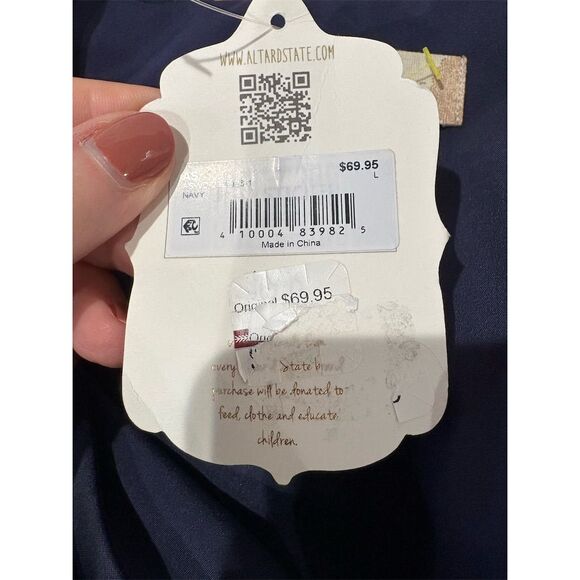 Altar'd State Women's L Blue Floral Sleeveless Ruffle Short Dress - Picture 9 of 12